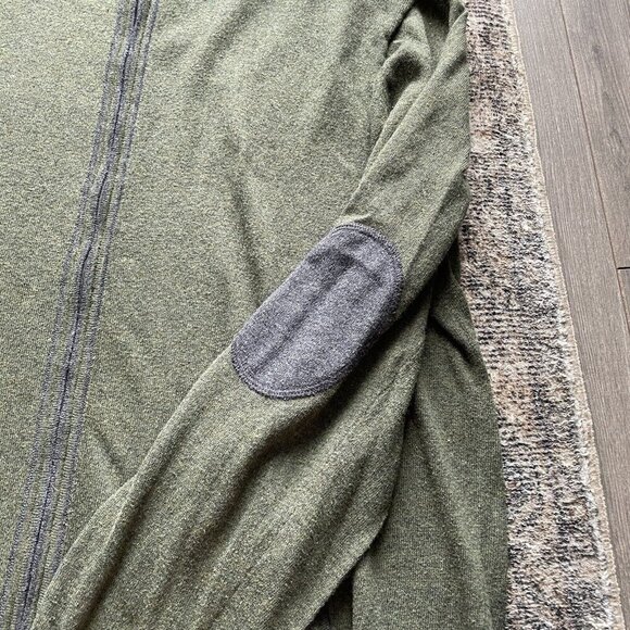 Tasso Elba Elbow Patch Sweater Men XL Green Full Zip Collared Lightweight Jacket - Picture 6 of 12